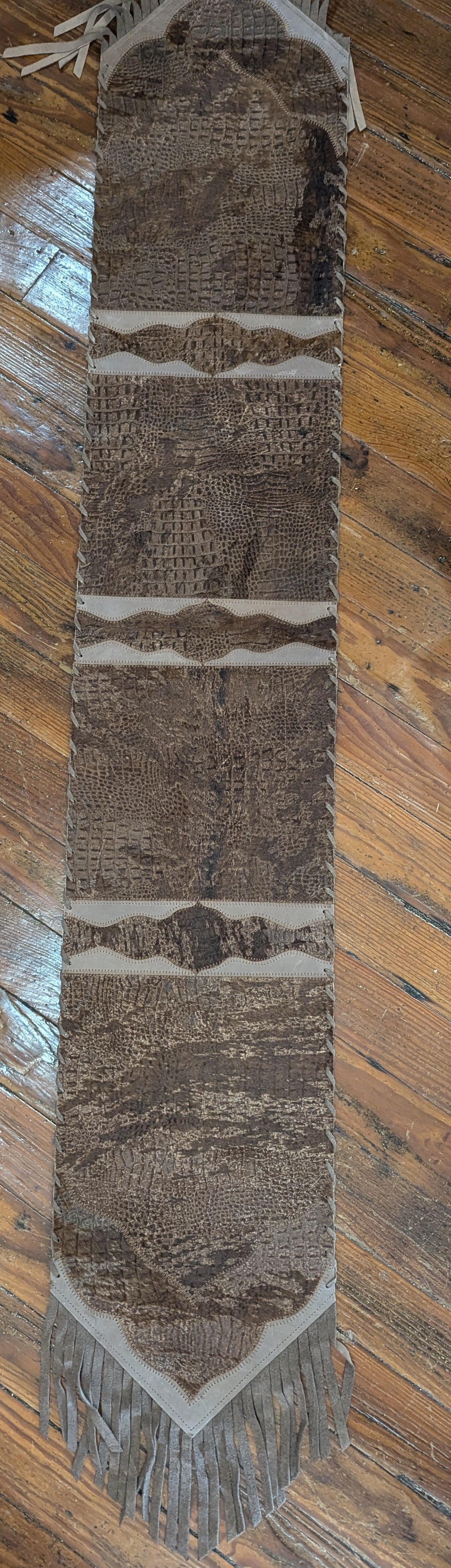 Western Table Runner, hide and leather - various