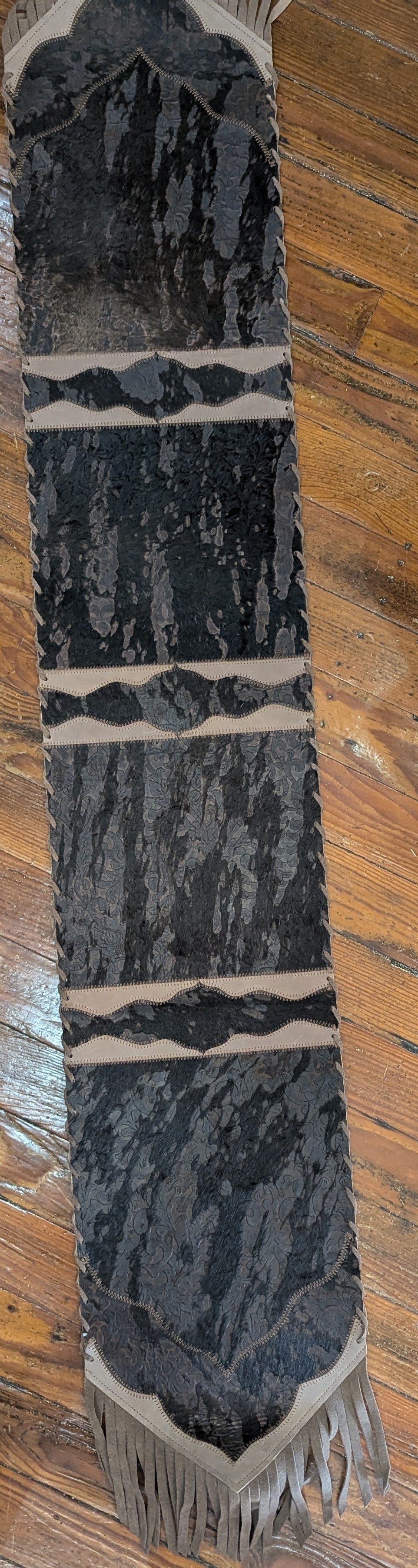 Western Table Runner, hide and leather - various