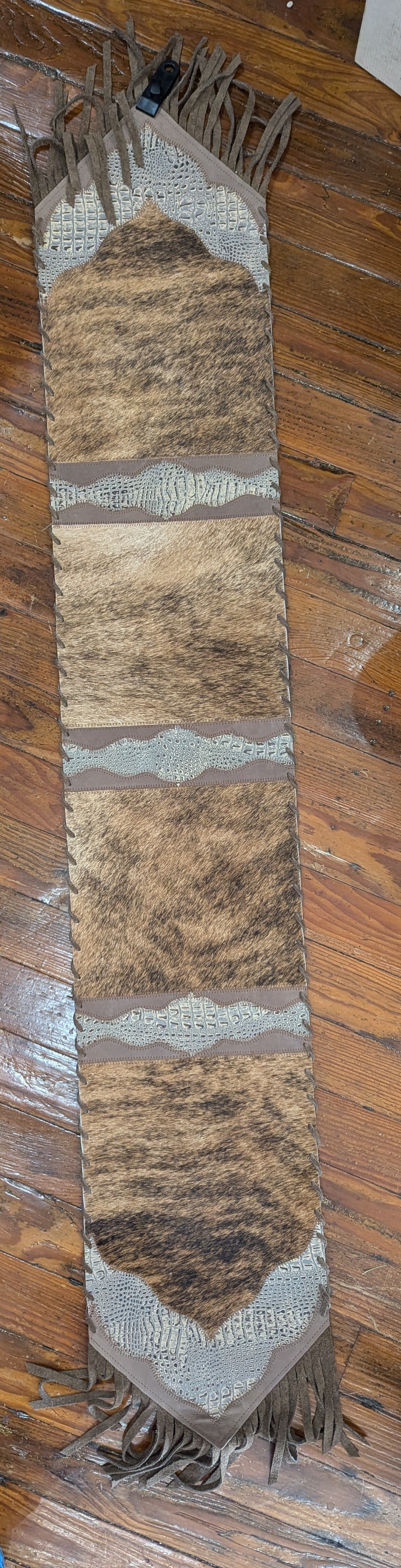 Western Table Runner, hide and leather - various