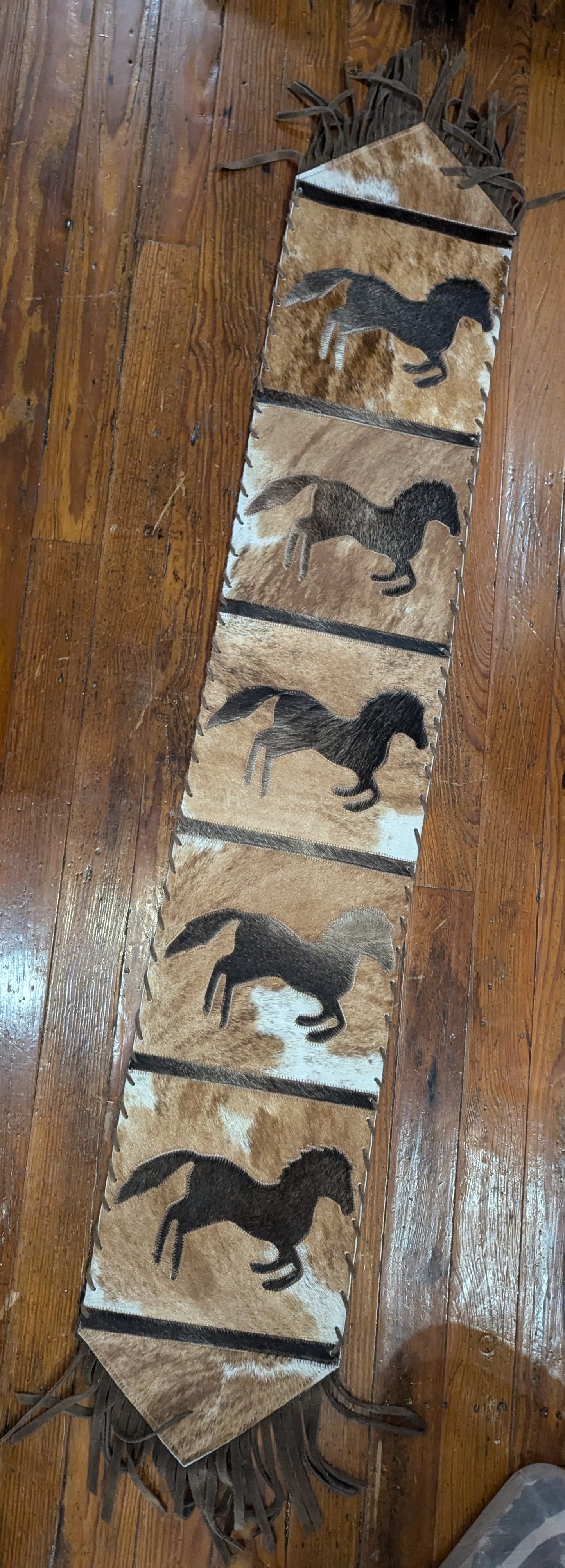 Western Table Runner, Brindle Running Horses