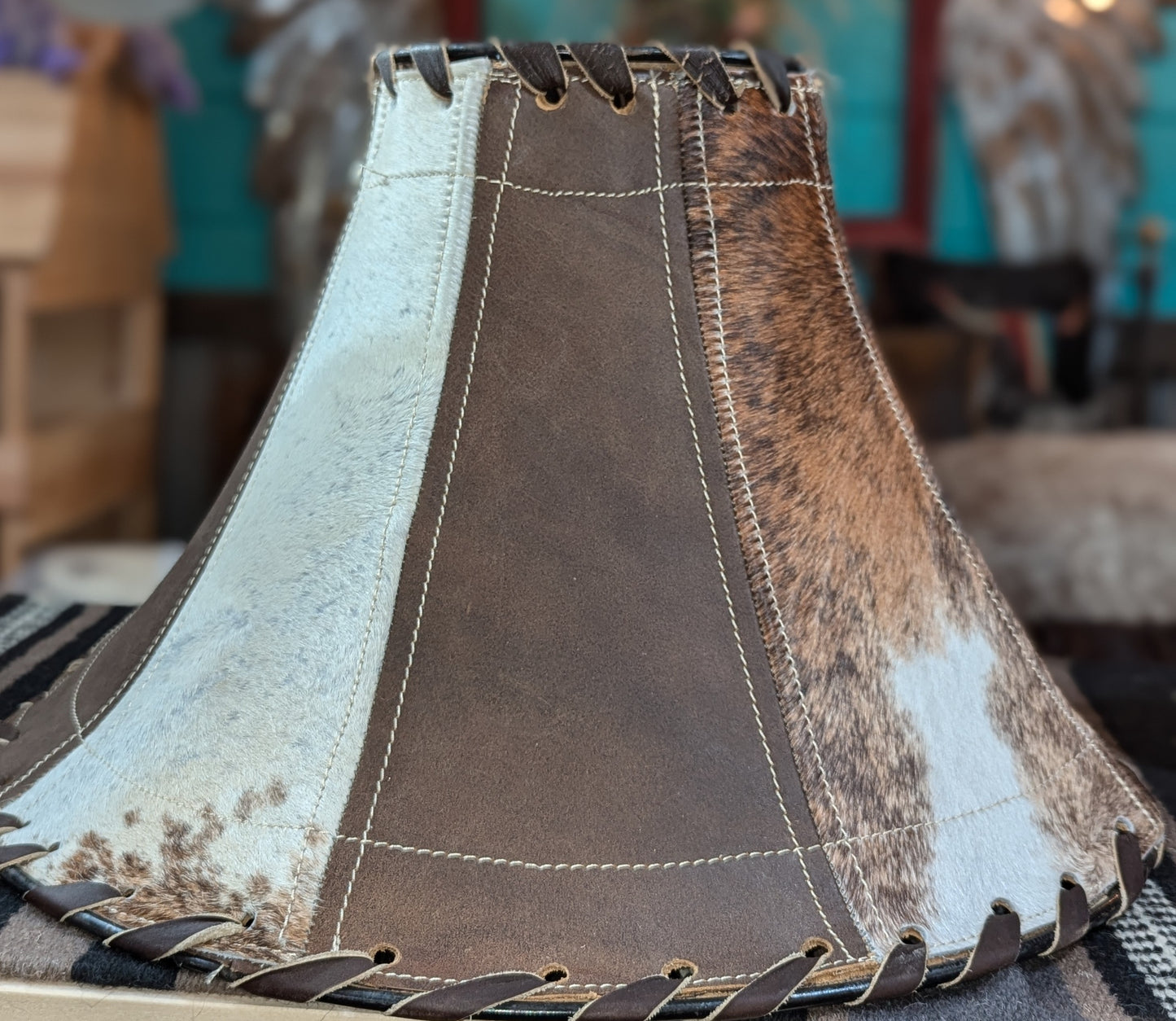 Leather lamp shade