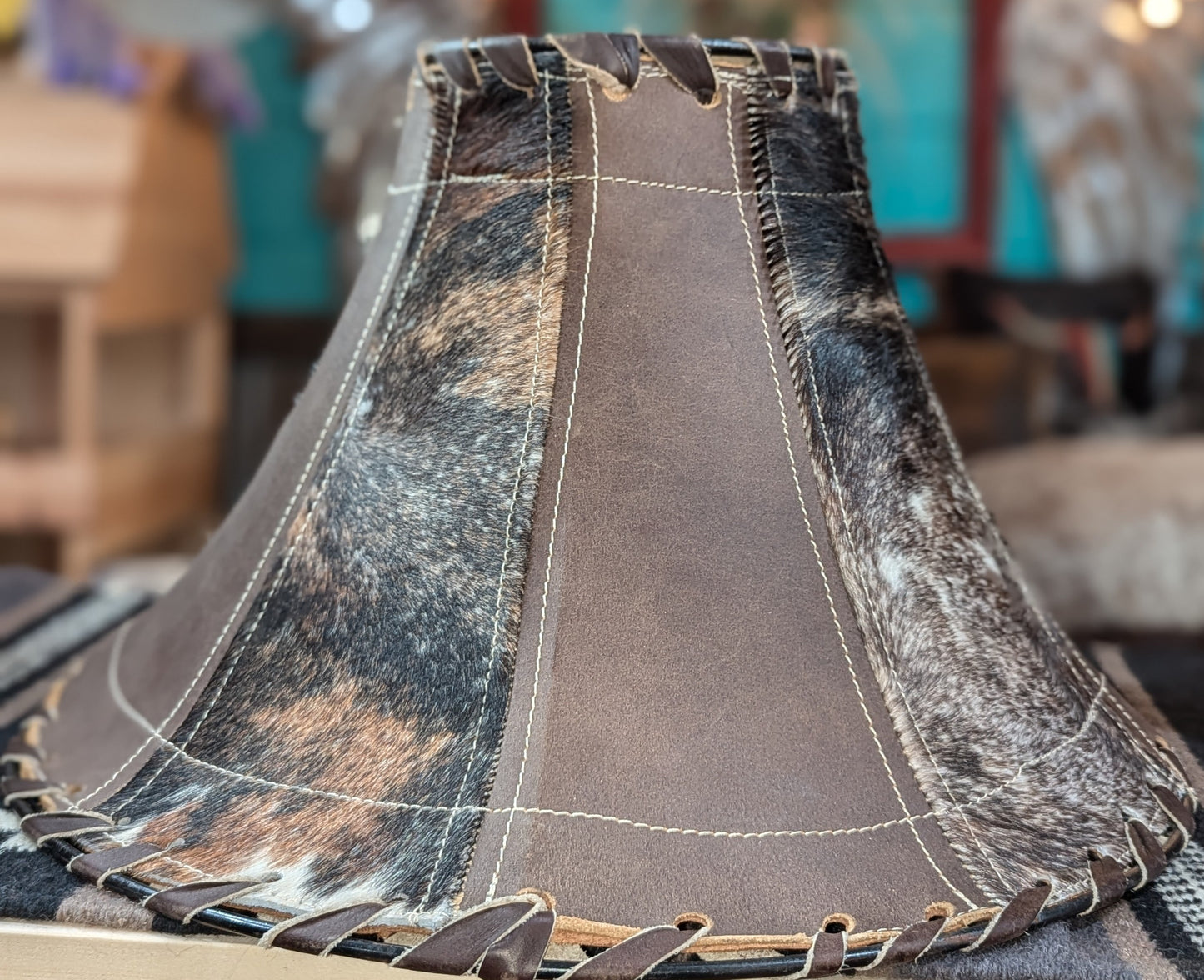 Leather lamp shade