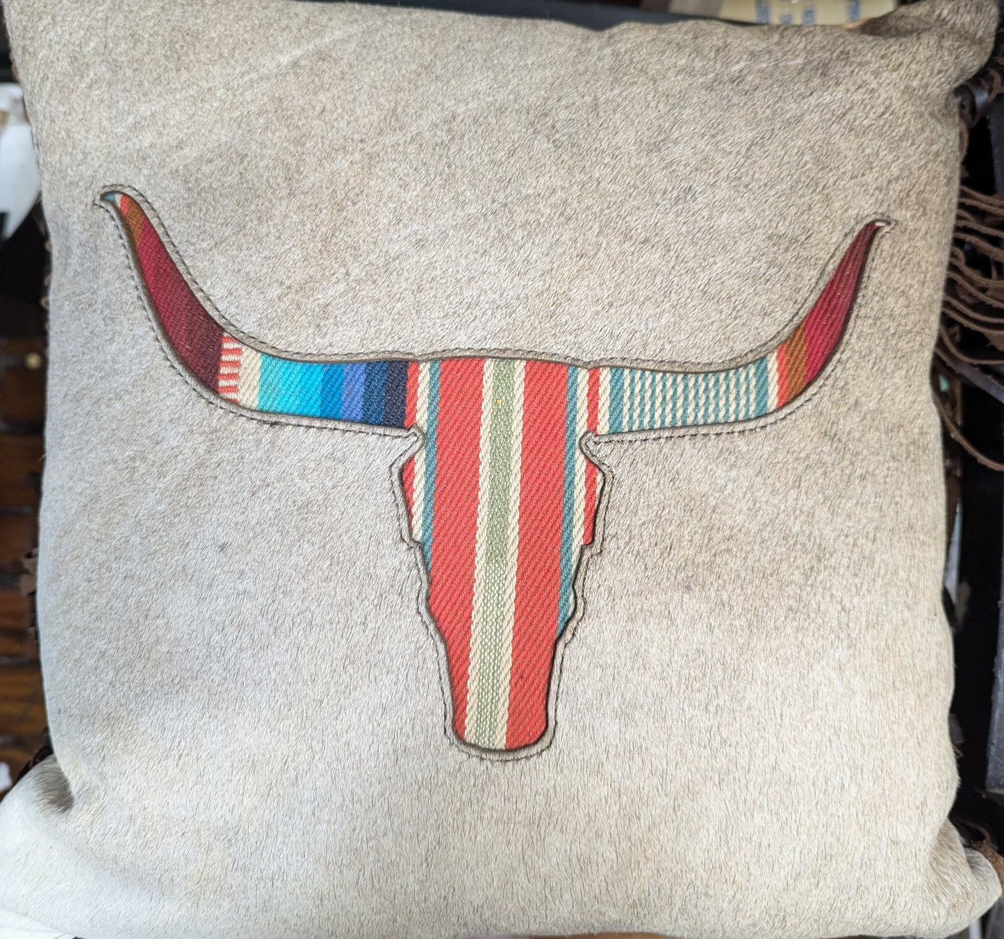 Pillow, Longhorn  Serape