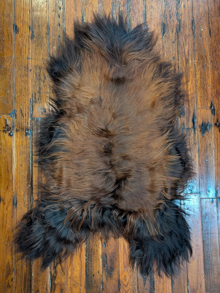 Icelandic Rug, Black with Red tint on back