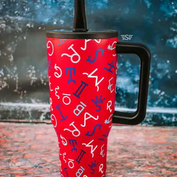 Red, white and brands tumbler 32 oz.