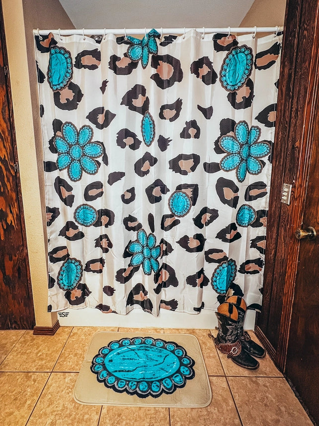 Wild in Turquoise Shower Curtain Set