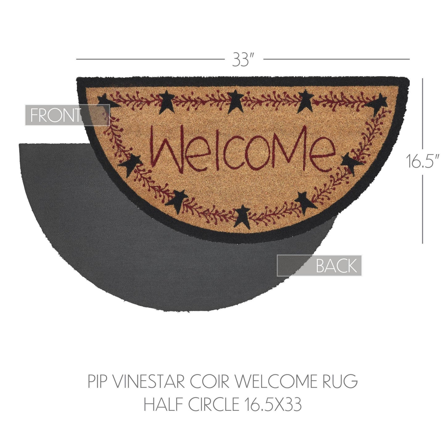 Welcome Rug Half Circle 16.5x33