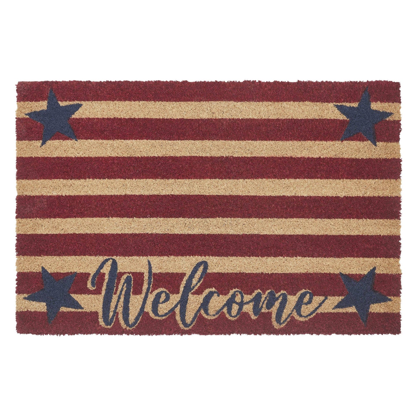 Patriotic Stripes Welcome Rug