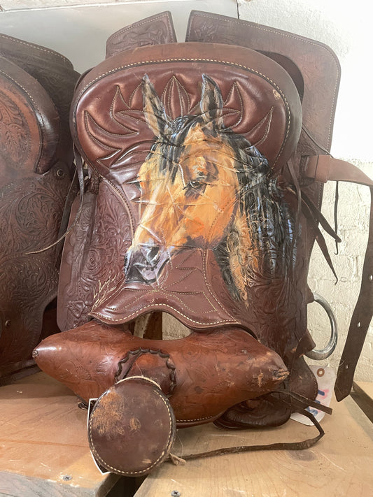 Buckskin Horse Saddle - Jennifer Casebeer art