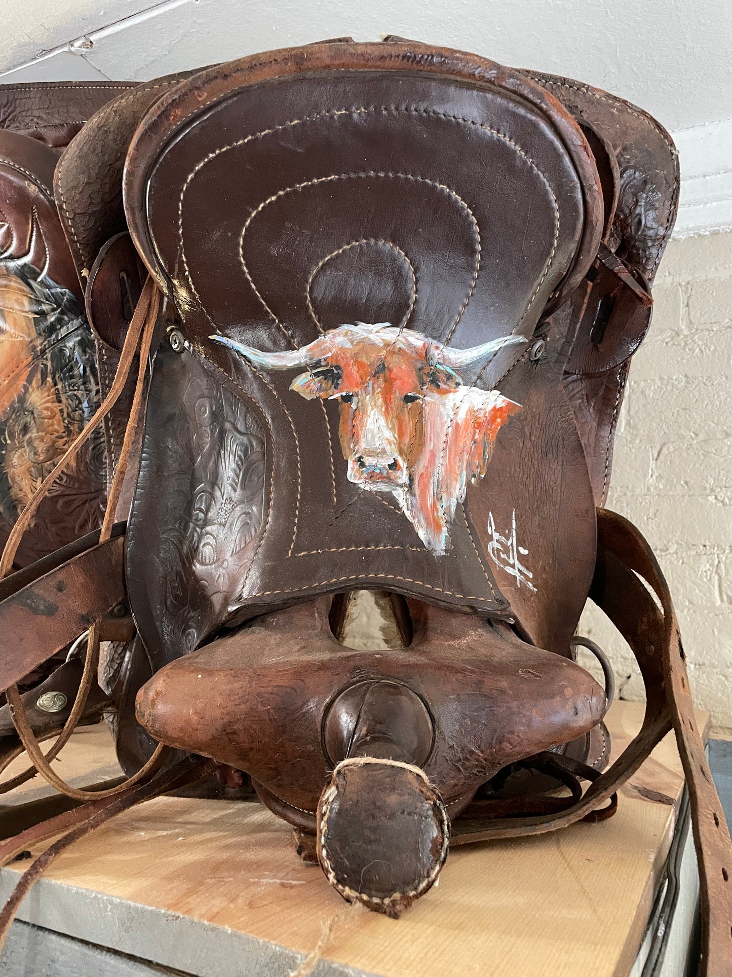 Longhorn Saddle - Jennifer Casebeer art