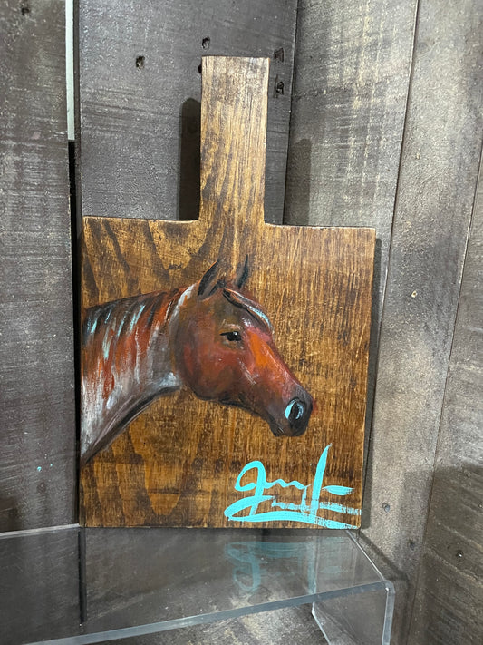Jennifer Casebeer Art - XS Wooden Board with Roan Horse