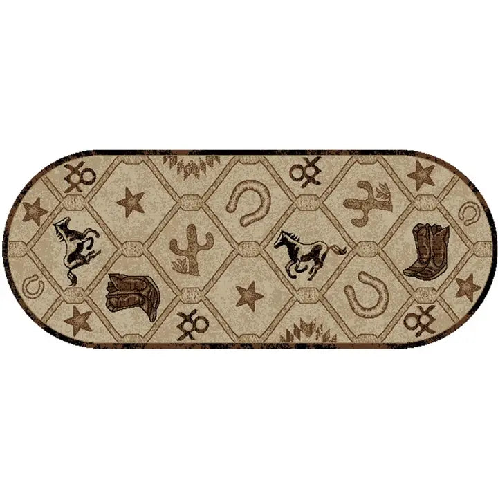 Desert Pony Western Oval Area Rug