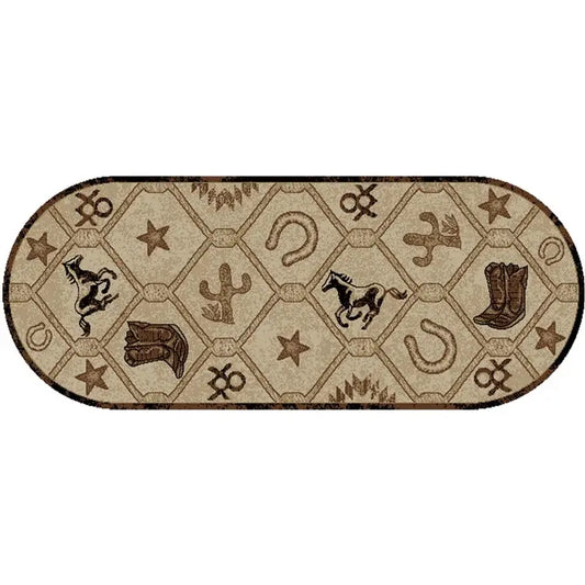 Desert Pony Western Oval Area Rug