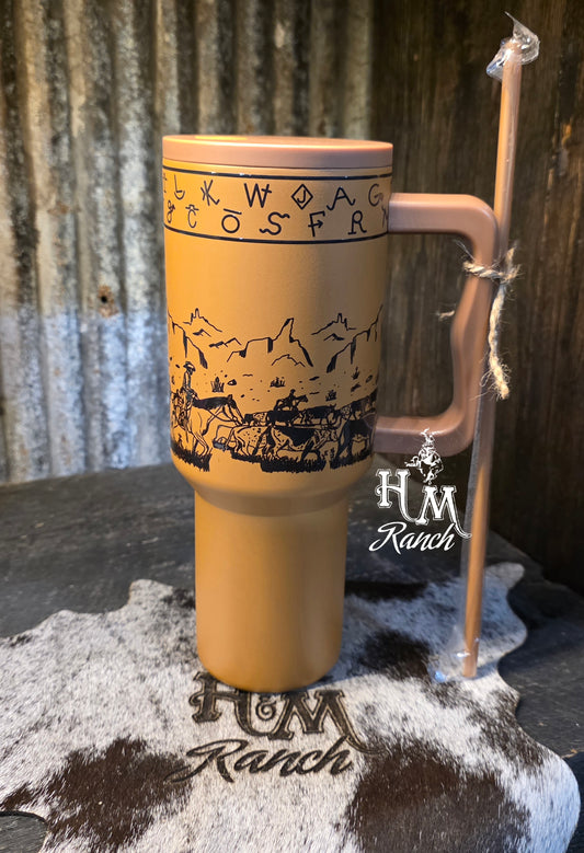 Western Cattle Drive Tumbler, Rust