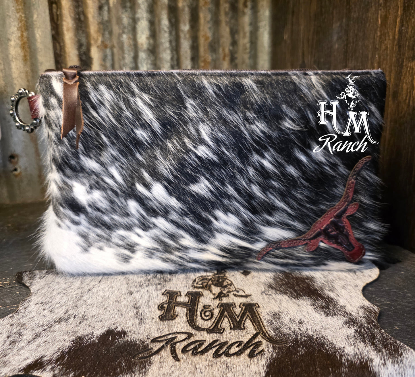 Bank or Makeup Bag, Longhorn