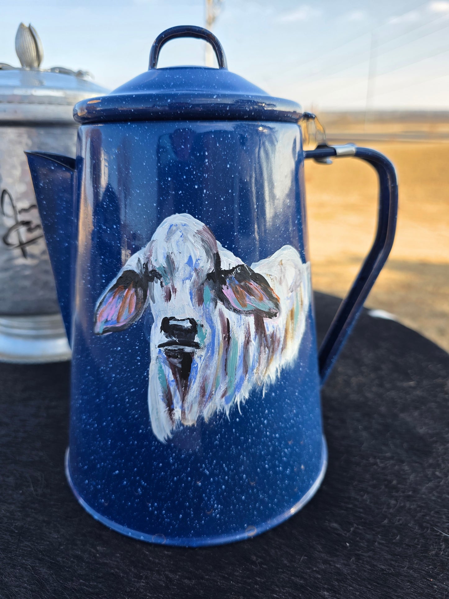 Blue Coffee Pot, Brahma, Jennifer Casebeer Art