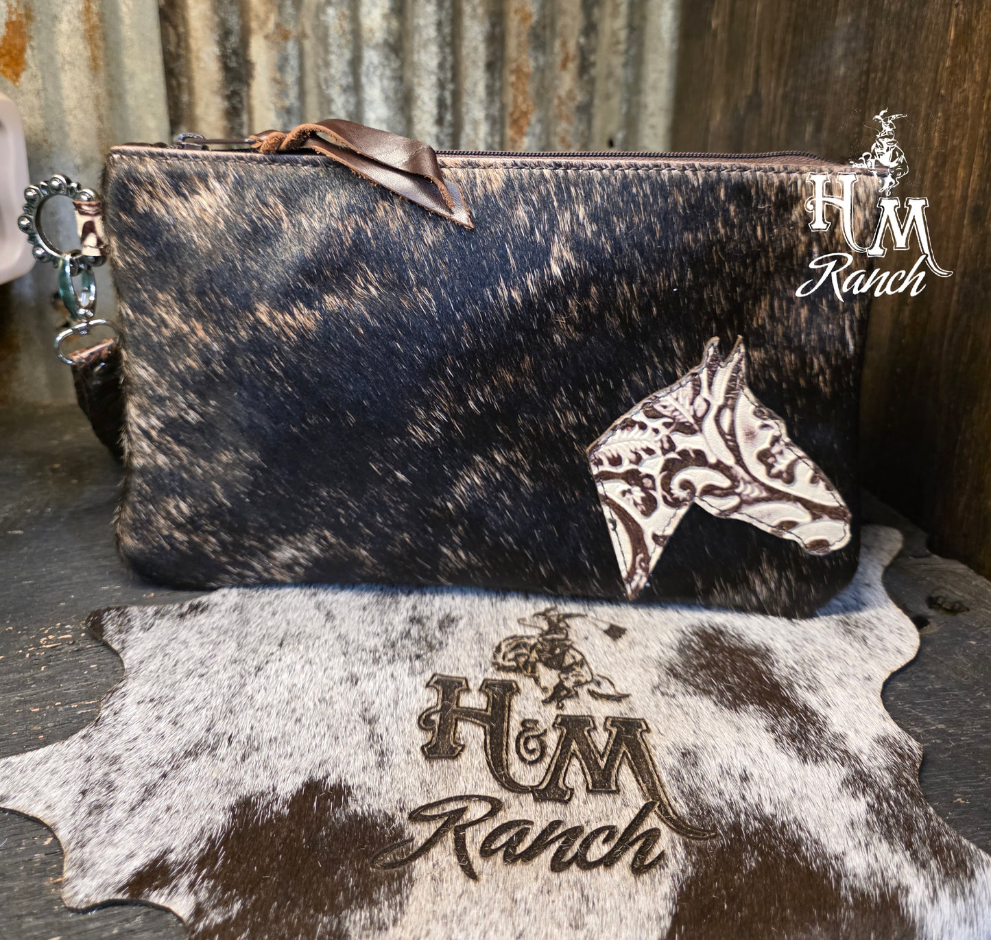 Bank or Makeup Bag, Horse Head, Ivory