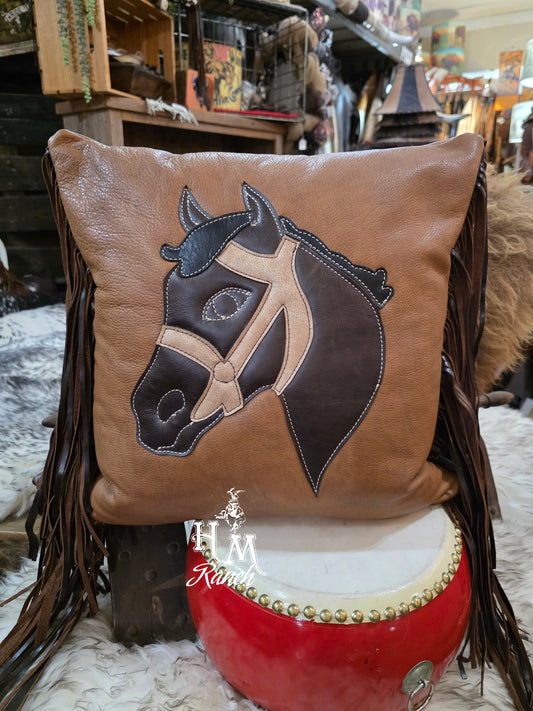 Horse Pillow, Vintage Inspired, Carmel