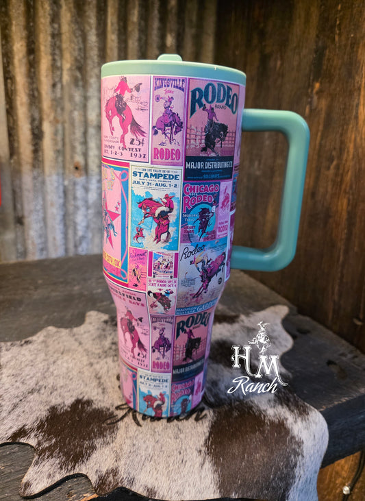 Western Pink Rodeo Poster Tumbler