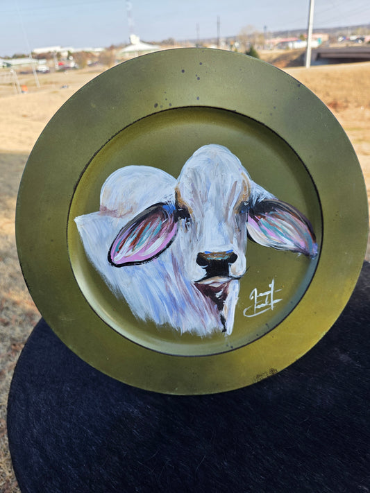 Brahma Charger Plate, Jennifer Casebeer Art