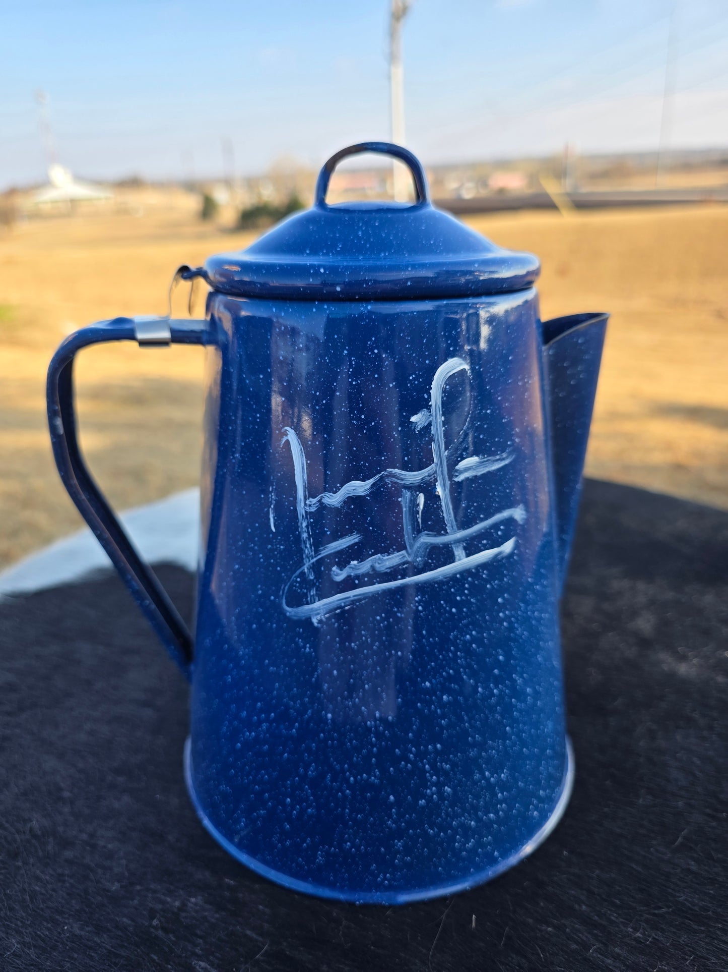Blue Coffee Pot, Brahma, Jennifer Casebeer Art