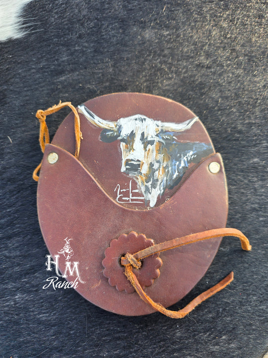 Decorative Leather with Longhorn, Jennifer Casebeer Art