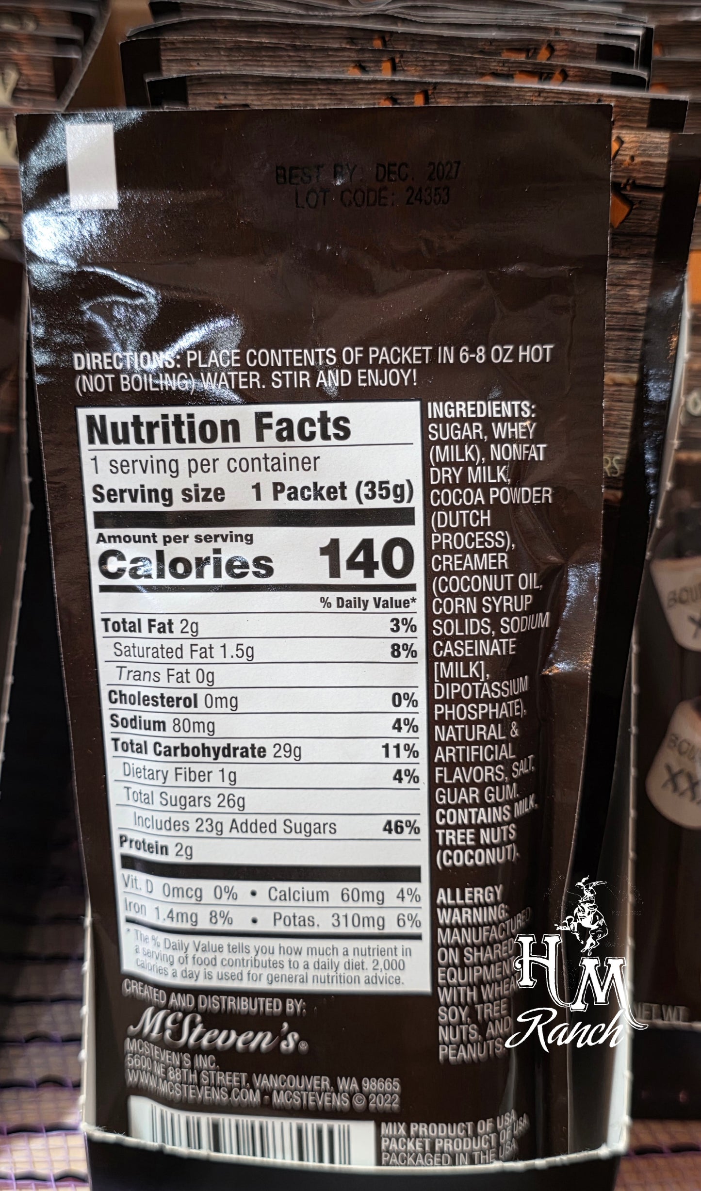 Redneck Moonshine Cocoa, Packet