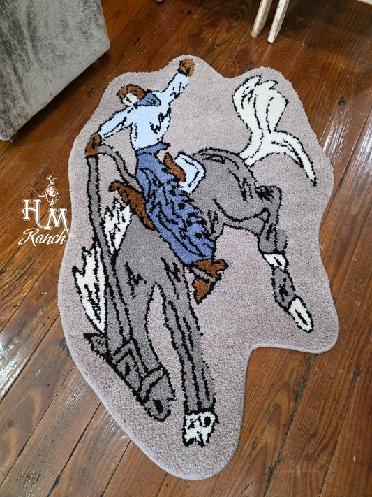 Western Rug, Bronc Rider