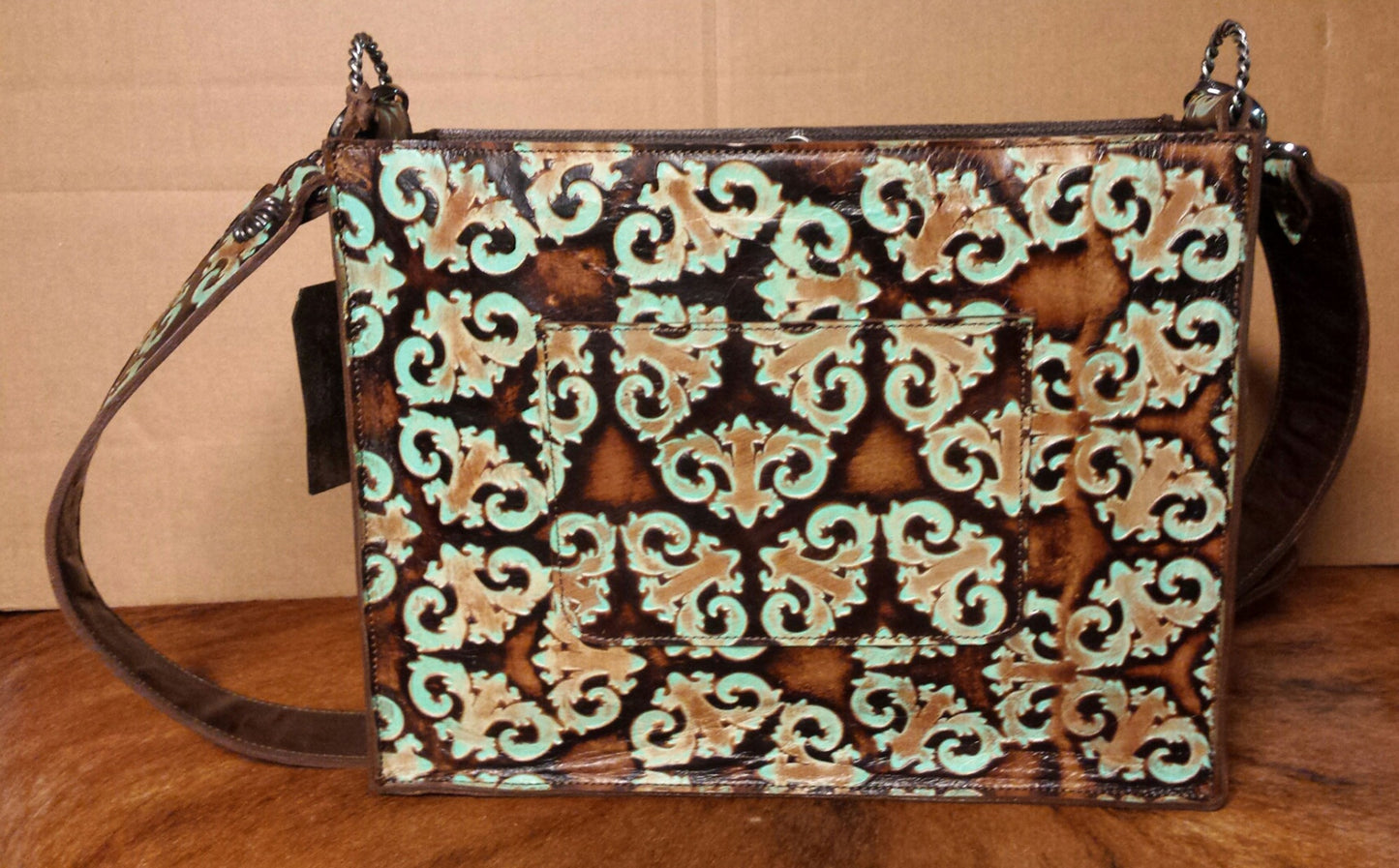 Box Style 13x10, Kaleidoscope Turquoise and Brown