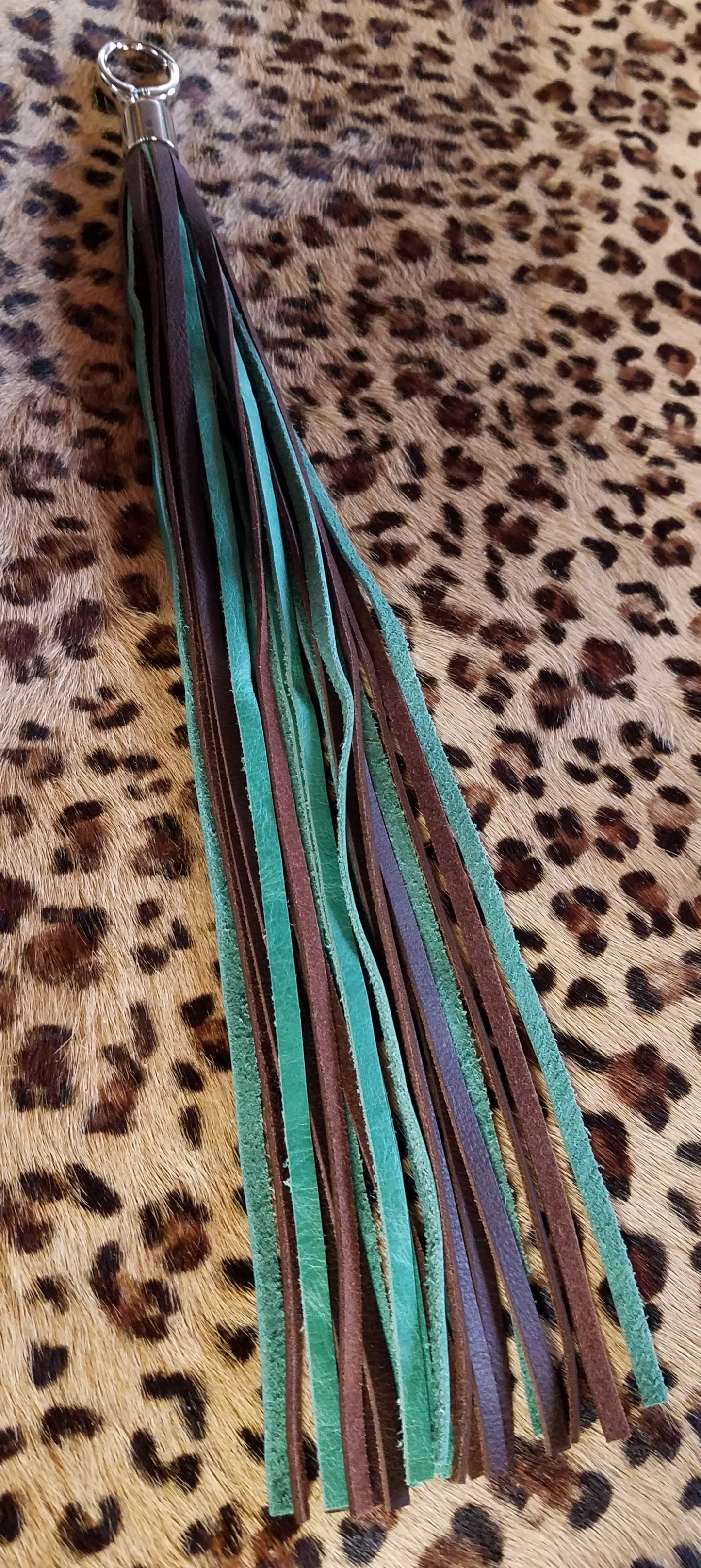 Purse Tassel, color Turquoise and Brown