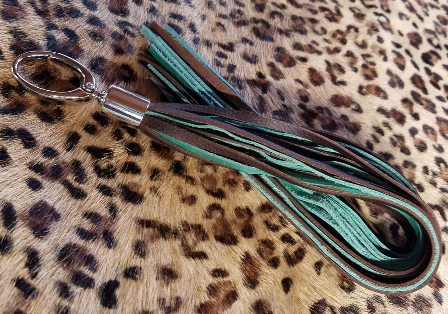Purse Tassel, color Turquoise and Brown