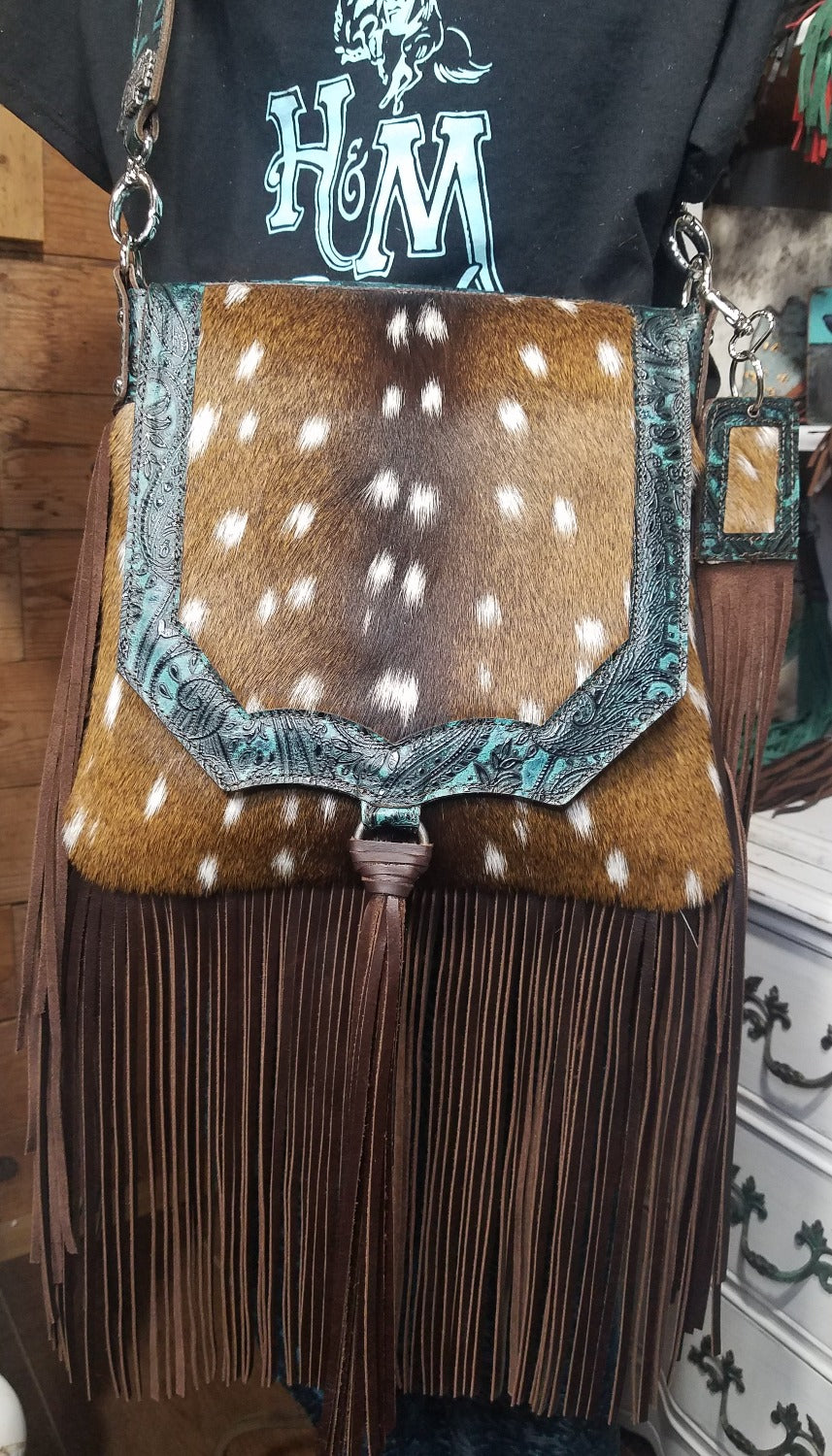 Saddle Bag Mid Rise, Axis Deer with Paisley