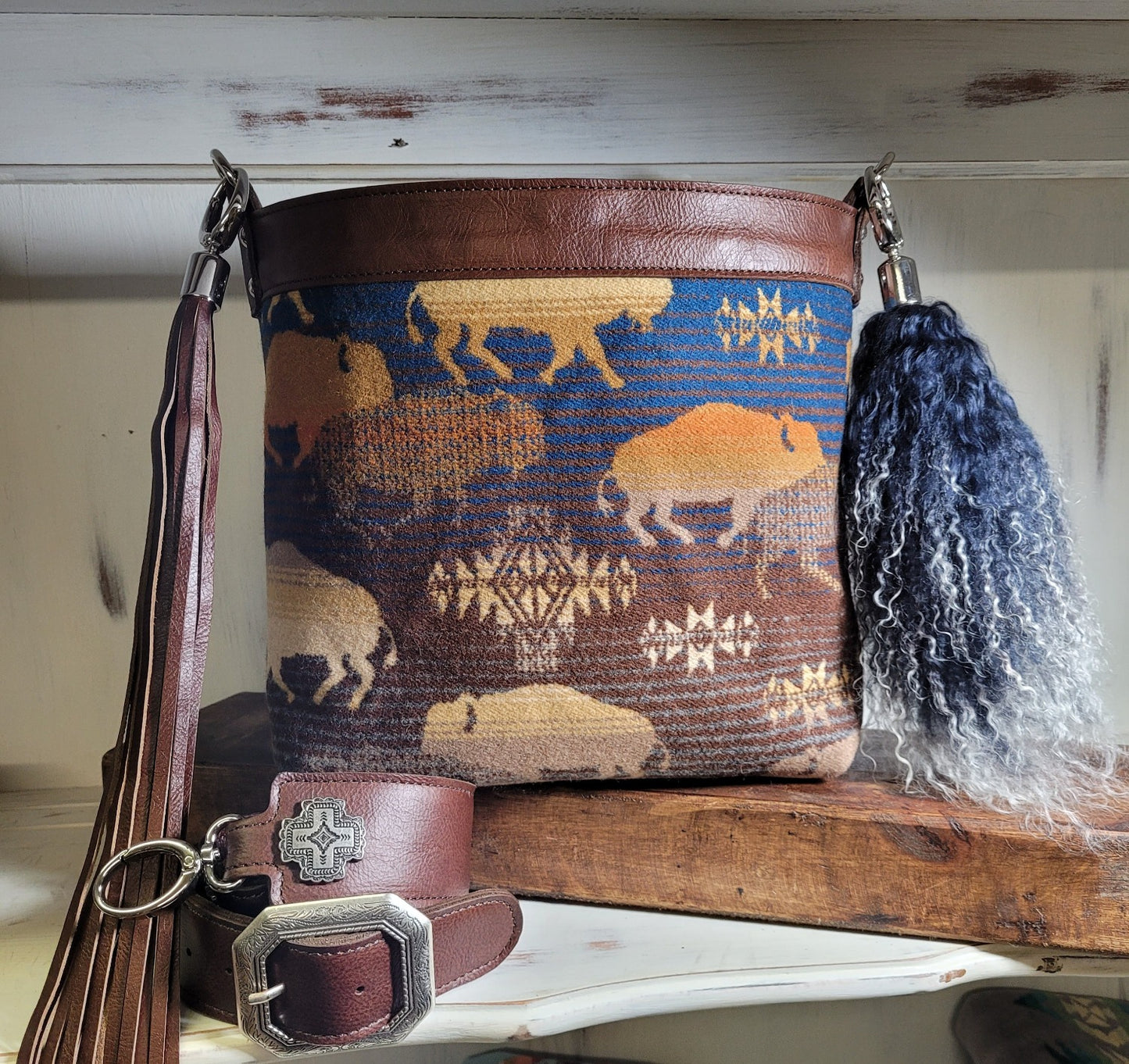 Mini Bucket Bag, Prairie Rush Hour Wool