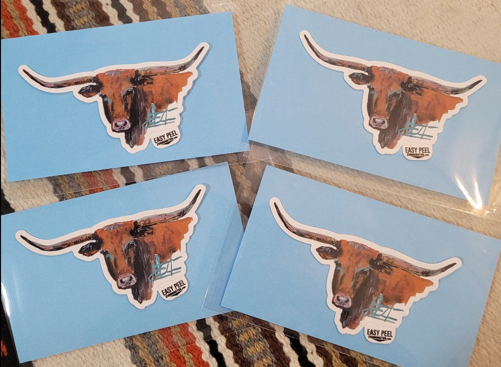 Western Art Sticker Longhorn Four Pack,