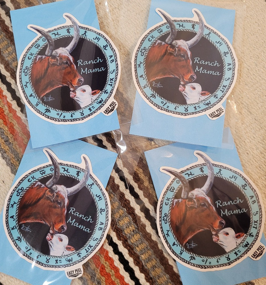 Western Art Sticker Ranch Mama Four Pack,