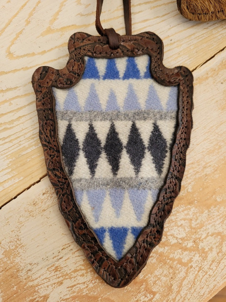 Arrow Head Car Freshie, Wool Inlay