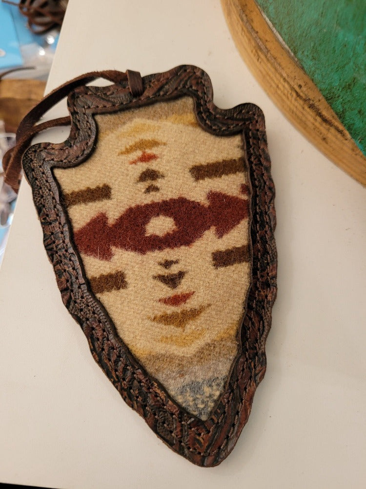 Arrow Head Car Freshie, Wool Inlay