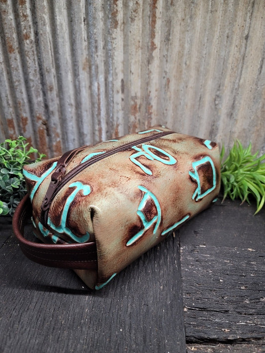 Toiletry Bag Large, Brands Turquoise/Gold
