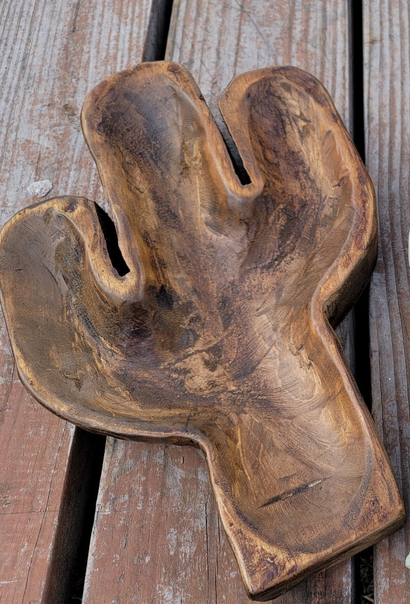 Wooden cactus bowls