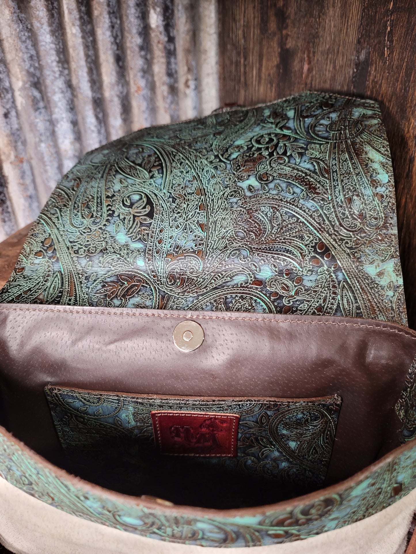 Saddle Bag Half Pint, Paisley Bronc Turquoise