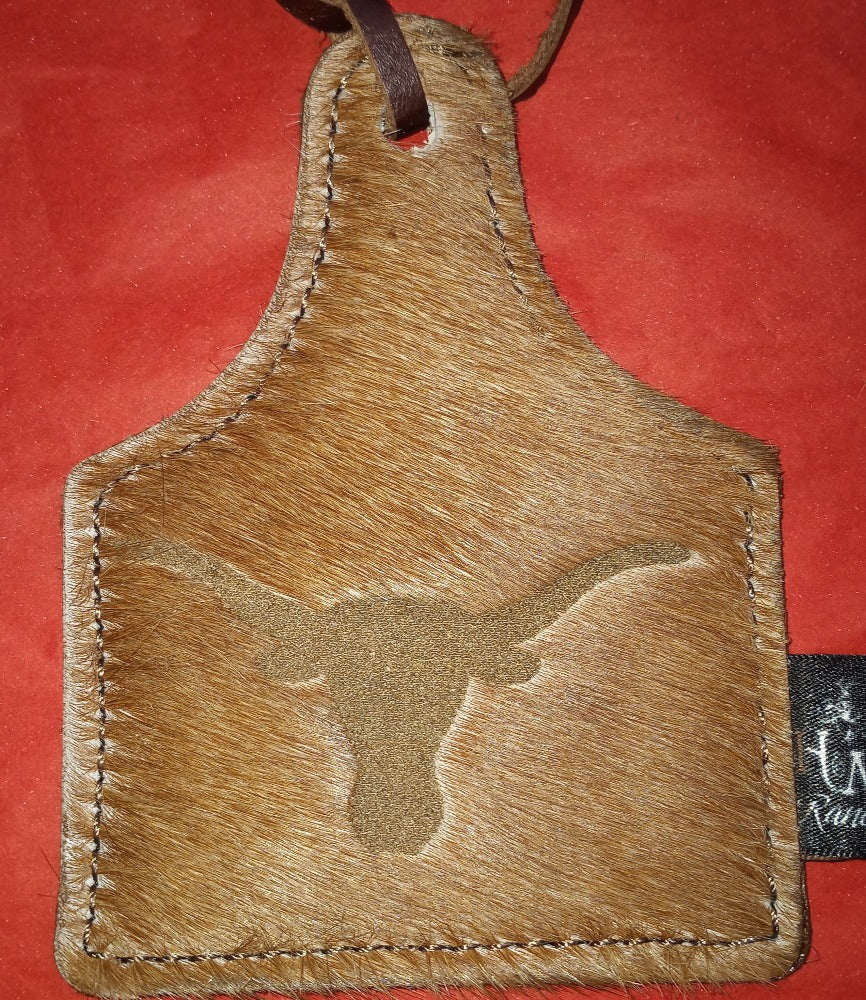 Leather Ear Tag Car Freshie, Longhorn