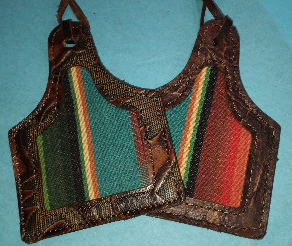 Leather Ear Tag Car Freshie, Serape