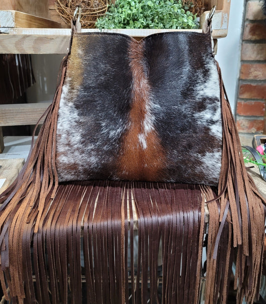 Hobo, Large Tri Color with Ivory Brands and Fringe