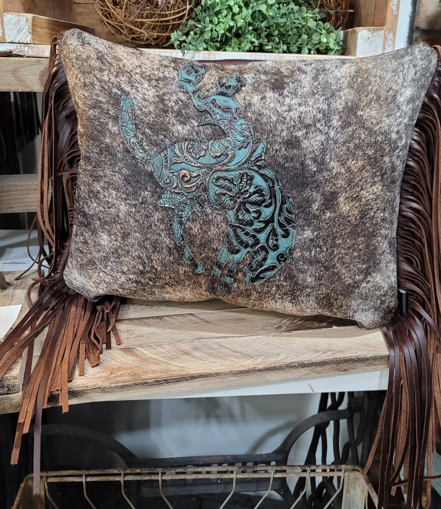 Bronc Rider Leather Pillows #202 #201