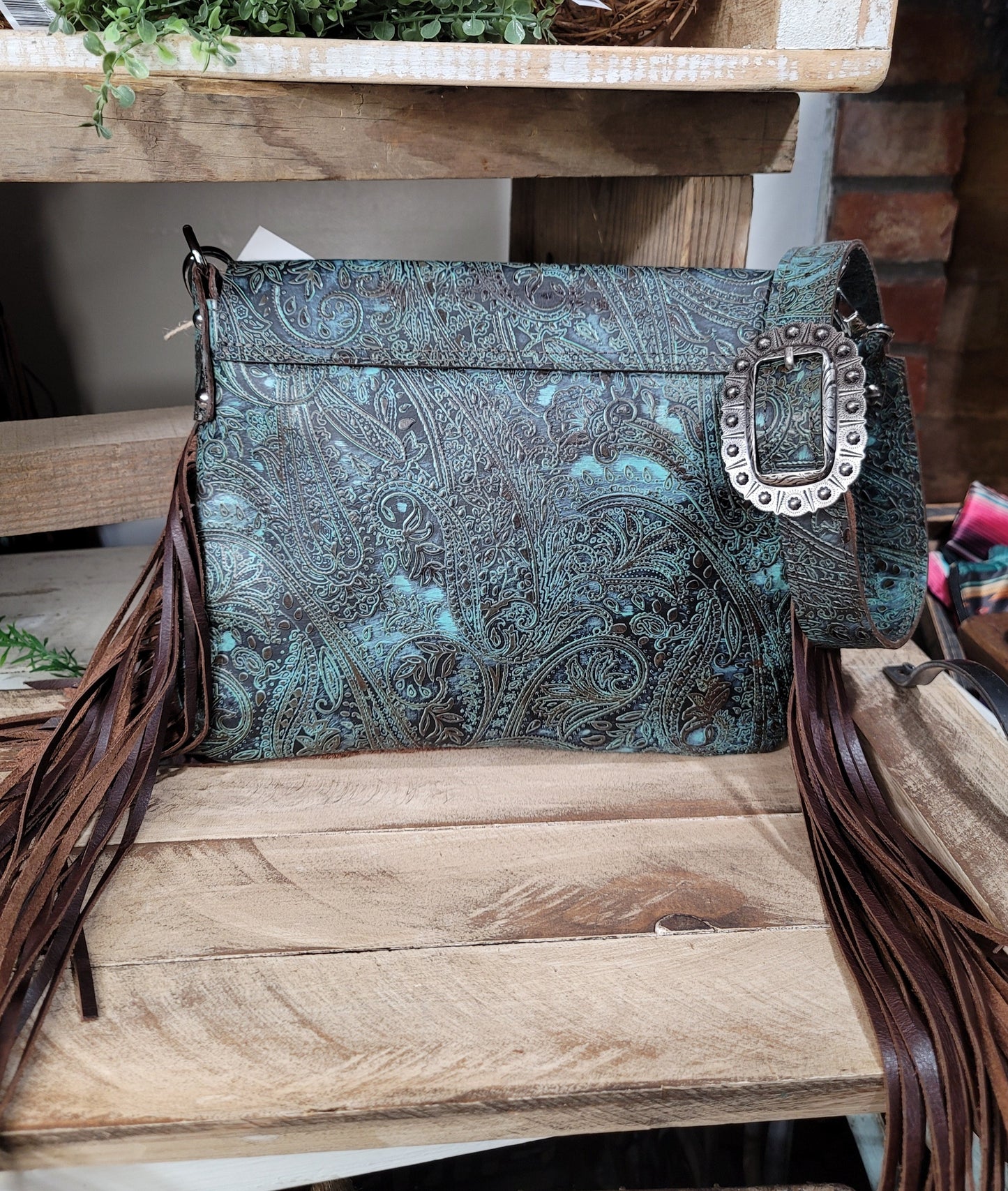 Saddle bag, Half pint Axis with turquoise paisley