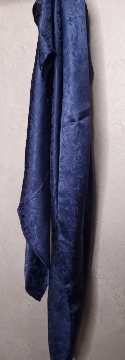 Silk Wild Rag color Navy blue Jacquard