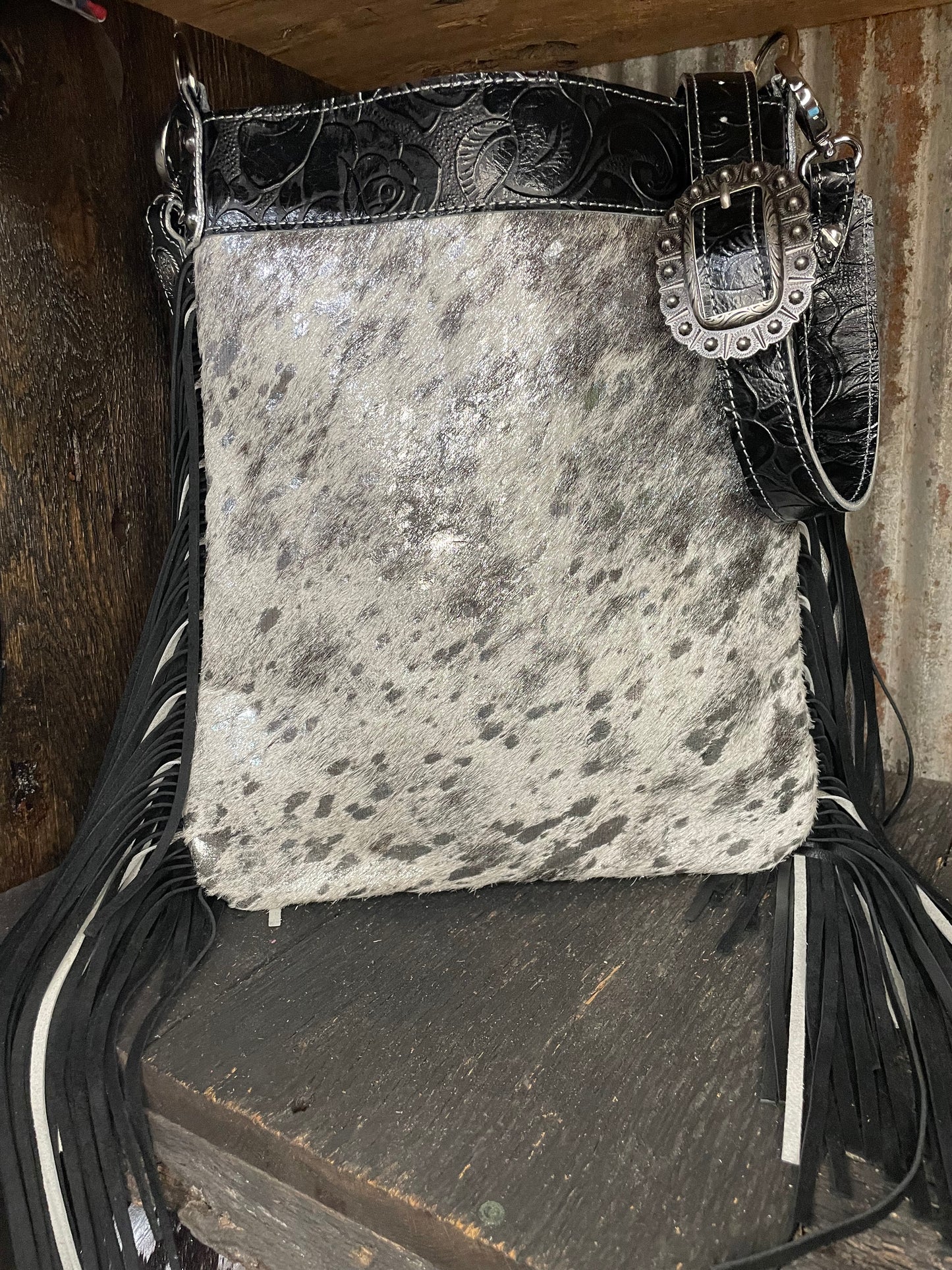 XLG Sling, Silver Acid Wash, Silver Leather