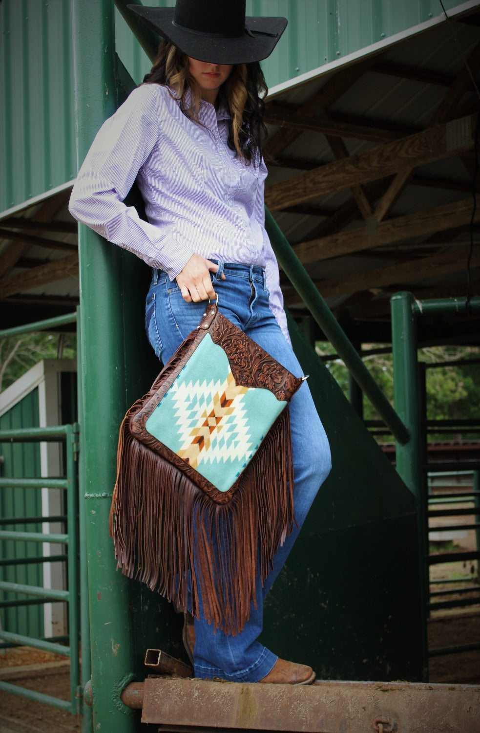 XLG Sling, Cowboy Tooled and Wool Insert